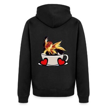 Pause-café Poisson Caféine Rafraîchissement Fantaisie - Veste à capuche bio Premium Unisexe - noir - Dos - Nico (187cm)