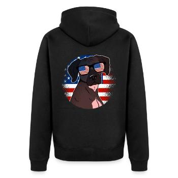 Amérique du Nord - Veste à capuche bio Premium Unisexe - noir - Dos - Nico (187cm)