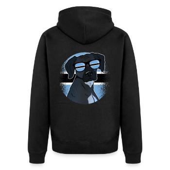 Botswana - Unisex Premium Bio Zip Hoodie - Schwarz - Hinten - Nico (187cm)