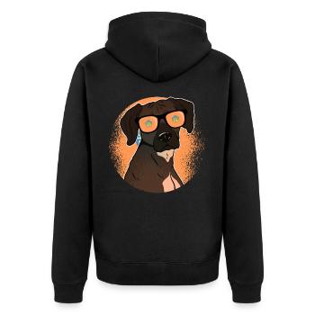 Bali - Unisex Premium Organic Zip Hoodie - black - Back - Nico (187cm)
