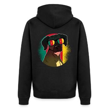 Cameroon - Unisex Premium Organic Zip Hoodie - black - Back - Nico (187cm)