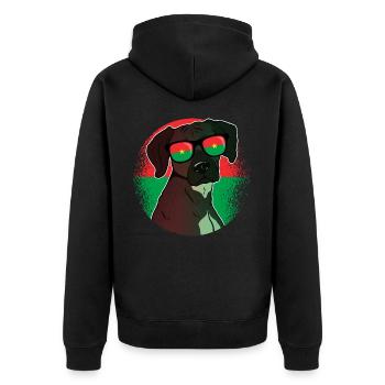 Burkina Faso - Unisex Premium Organic Zip Hoodie - black - Back - Nico (187cm)