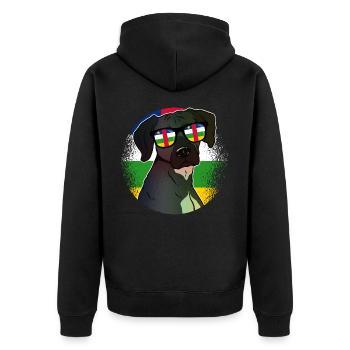 Central African Republic - Unisex Premium Organic Zip Hoodie - black - Back - Nico (187cm)