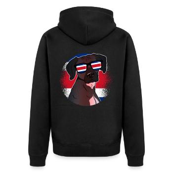 Costa Rica - Unisex Premium Bio Zip Hoodie - Schwarz - Hinten - Nico (187cm)