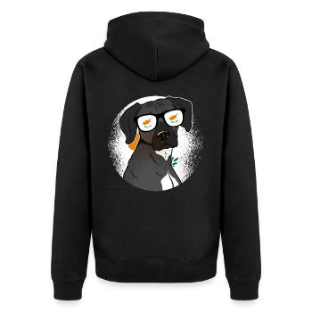 Zypern - Unisex Premium Bio Zip Hoodie - Schwarz - Hinten - Nico (187cm)