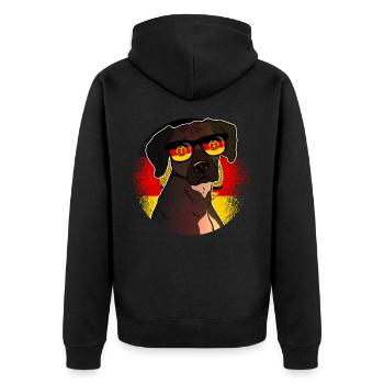 East Germany - Unisex Premium Organic Zip Hoodie - black - Back - Nico (187cm)