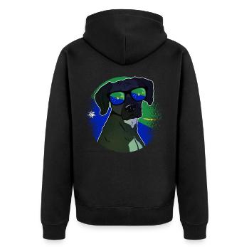 Christmas Island - Unisex Premium Organic Zip Hoodie - black - Back - Nico (187cm)