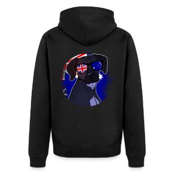Heard und McDonaldinseln - Unisex Premium Bio Zip Hoodie - Schwarz - Hinten - Nico (187cm)