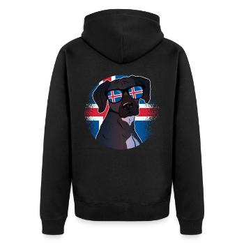 Islande - Veste à capuche bio Premium Unisexe - noir - Dos - Nico (187cm)