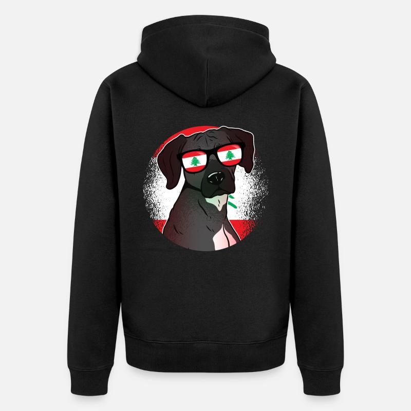 Libanon - Unisex Premium Bio Zip Hoodie - Schwarz