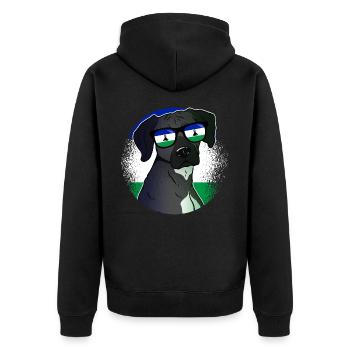 Lesotho - Unisex Premium Bio Zip Hoodie - Schwarz - Hinten - Nico (187cm)