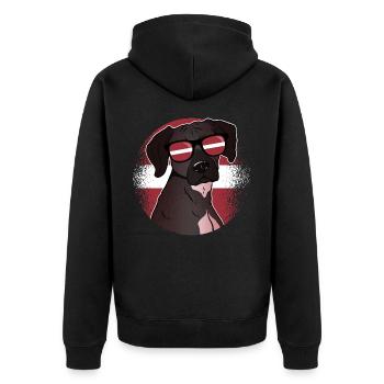 Lettonie - Veste à capuche bio Premium Unisexe - noir - Dos - Nico (187cm)