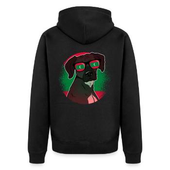 Malediven - Unisex Premium Bio Zip Hoodie - Schwarz - Hinten - Nico (187cm)