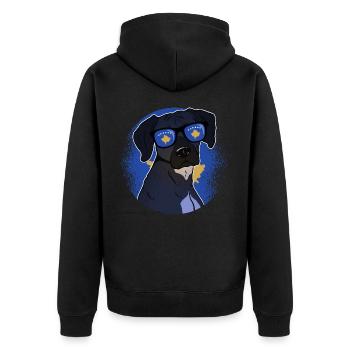 Kosovo - Unisex Premium Bio Zip Hoodie - Schwarz - Hinten - Nico (187cm)