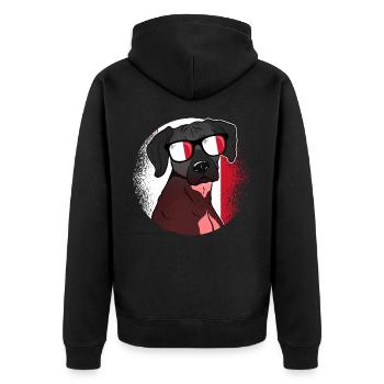 Malta - Unisex Premium Bio Zip Hoodie - Schwarz - Hinten - Nico (187cm)