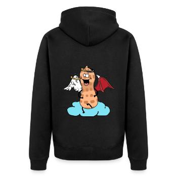 Céleste cacahuète ange petit diable nuage noix - Veste à capuche bio Premium Unisexe - noir - Dos - Nico (187cm)