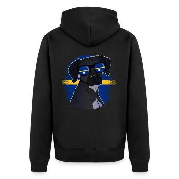 Nauru - Unisex Premium Organic Zip Hoodie - black - Back - Nico (187cm)