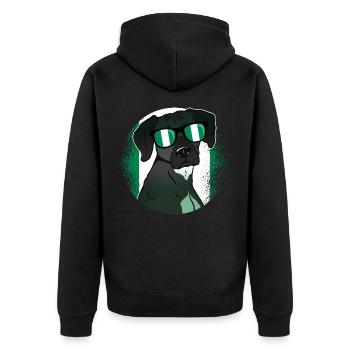 Nigeria - Unisex Premium Bio Zip Hoodie - Schwarz - Hinten - Nico (187cm)