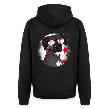 Northern Cyprus - Unisex Premium Organic Zip Hoodie - black - Back - Nico (187cm)