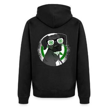 Padanien - Unisex Premium Bio Zip Hoodie - Schwarz - Hinten - Nico (187cm)