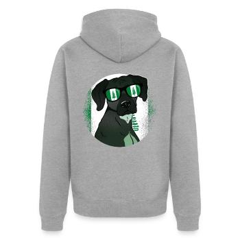Norfolk Island - Unisex Premium Organic Zip Hoodie - heather grey - Back - Nico (187cm)