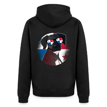 Panama - Unisex Premium Bio Zip Hoodie - Schwarz - Hinten - Nico (187cm)