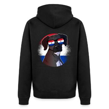 Paraguay - Unisex Premium Bio Zip Hoodie - Schwarz - Hinten - Nico (187cm)