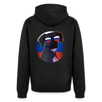 Russie - Veste à capuche bio Premium Unisexe - noir - Dos - Nico (187cm)