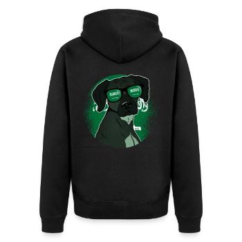 Saudi Arabia - Unisex Premium Organic Zip Hoodie - black - Back - Nico (187cm)