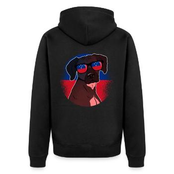Samoa - Unisex Premium Organic Zip Hoodie - black - Back - Nico (187cm)