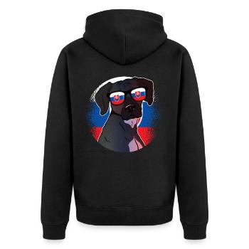 Slowakei - Unisex Premium Bio Zip Hoodie - Schwarz - Hinten - Nico (187cm)