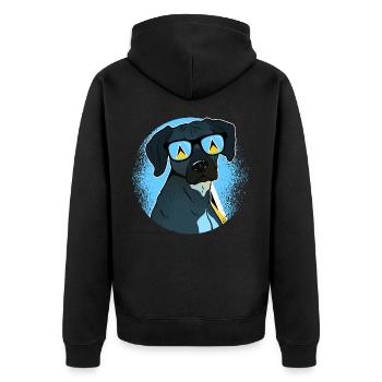 Saint Lucia - Unisex Premium Organic Zip Hoodie - black - Back - Nico (187cm)