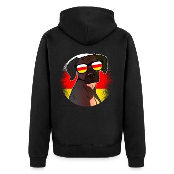 South Ossetia - Unisex Premium Organic Zip Hoodie - black - Back - Nico (187cm)
