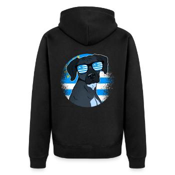 South Cameroon - Unisex Premium Organic Zip Hoodie - black - Back - Nico (187cm)