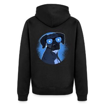 Somalia - Unisex Premium Bio Zip Hoodie - Schwarz - Hinten - Nico (187cm)