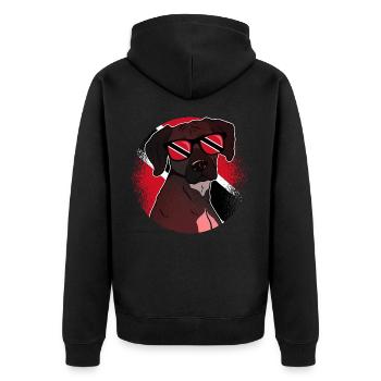 Trinidad und Tobago - Unisex Premium Bio Zip Hoodie - Schwarz - Hinten - Nico (187cm)