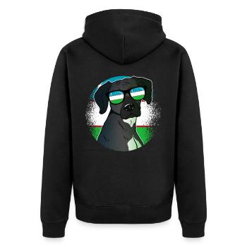 Ouzbékistan - Veste à capuche bio Premium Unisexe - noir - Dos - Nico (187cm)