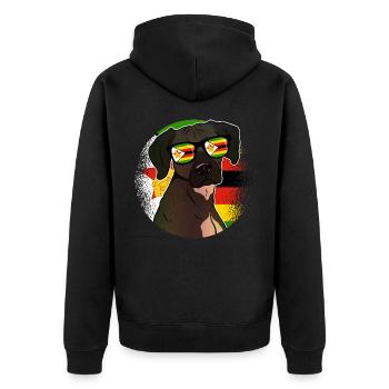 Simbabwe - Unisex Premium Bio Zip Hoodie - Schwarz - Hinten - Nico (187cm)