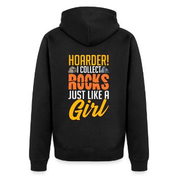 Rock Hunting Mineral - Unisex Premium Organic Zip Hoodie - black - Back - Nico (187cm)