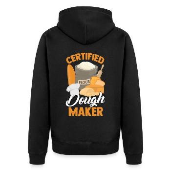 Bread Baking Bread Maker - Unisex Premium Organic Zip Hoodie - black - Back - Nico (187cm)