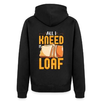 Bread Baking Bread Maker - Unisex Premium Organic Zip Hoodie - black - Back - Nico (187cm)