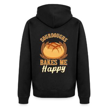 Bread Baking Bread Maker - Unisex Premium Organic Zip Hoodie - black - Back - Nico (187cm)