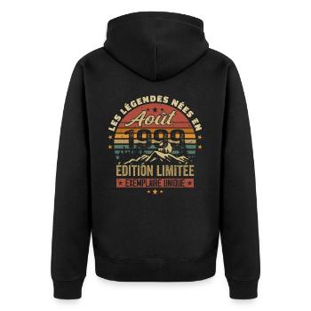 August 1999 Birthday Gift August 1999 August - Unisex Premium Organic Zip Hoodie - black - Back - Nico (187cm)