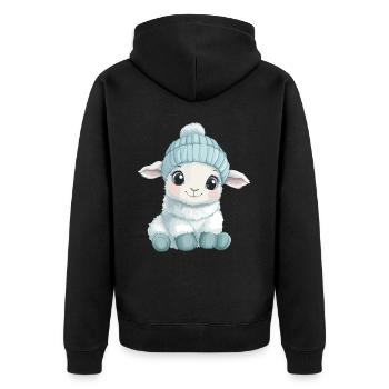mouton mignon mignon bébé enfants animal agneau dessin animé - Veste à capuche bio Premium Unisexe - noir - Dos - Nico (187cm)