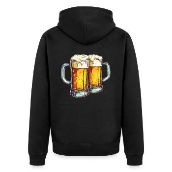 Chopes à bière Chopes à bière Verres à bière Bière Boire de l’alcool - Veste à capuche bio Premium Unisexe - noir - Dos - Nico (187cm)