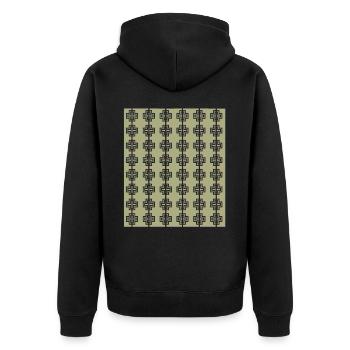+ - Unisex Premium Bio Zip Hoodie - Schwarz - Hinten - Nico (187cm)