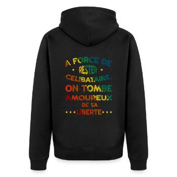 L'Art d'Aimer sa Liberté - Veste à capuche bio Premium Unisexe - noir - Dos - Nico (187cm)
