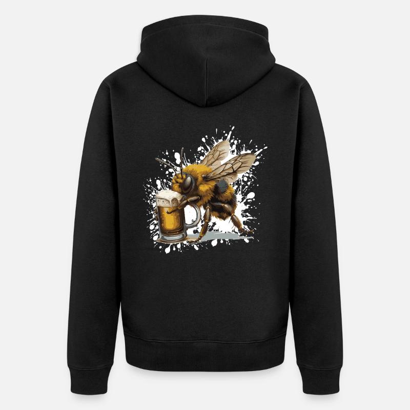 Bière d’abeille drôle - Veste à capuche bio Premium Unisexe - noir