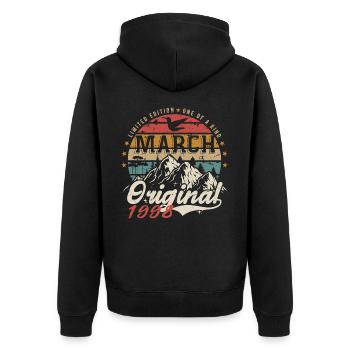 Awesome since March 1998 | Birthday March 1998 - Unisex Premium Organic Zip Hoodie - black - Back - Nico (187cm)