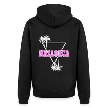 Mallorca Sommer Sonne Strand Meer Palmen Urlaub - Unisex Premium Bio Zip Hoodie - Schwarz - Hinten - Nico (187cm)